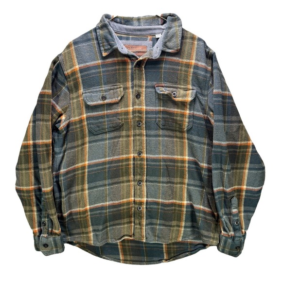 Orvis Other - Orvis Flannel Shirt Mens Large Green Plaid Big Bear Shacket Pockets Heavyweight